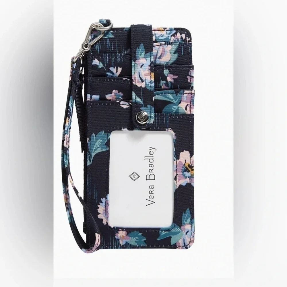 Vera Bradley Ultimate Card Case in Performance Twill Navy Garden
